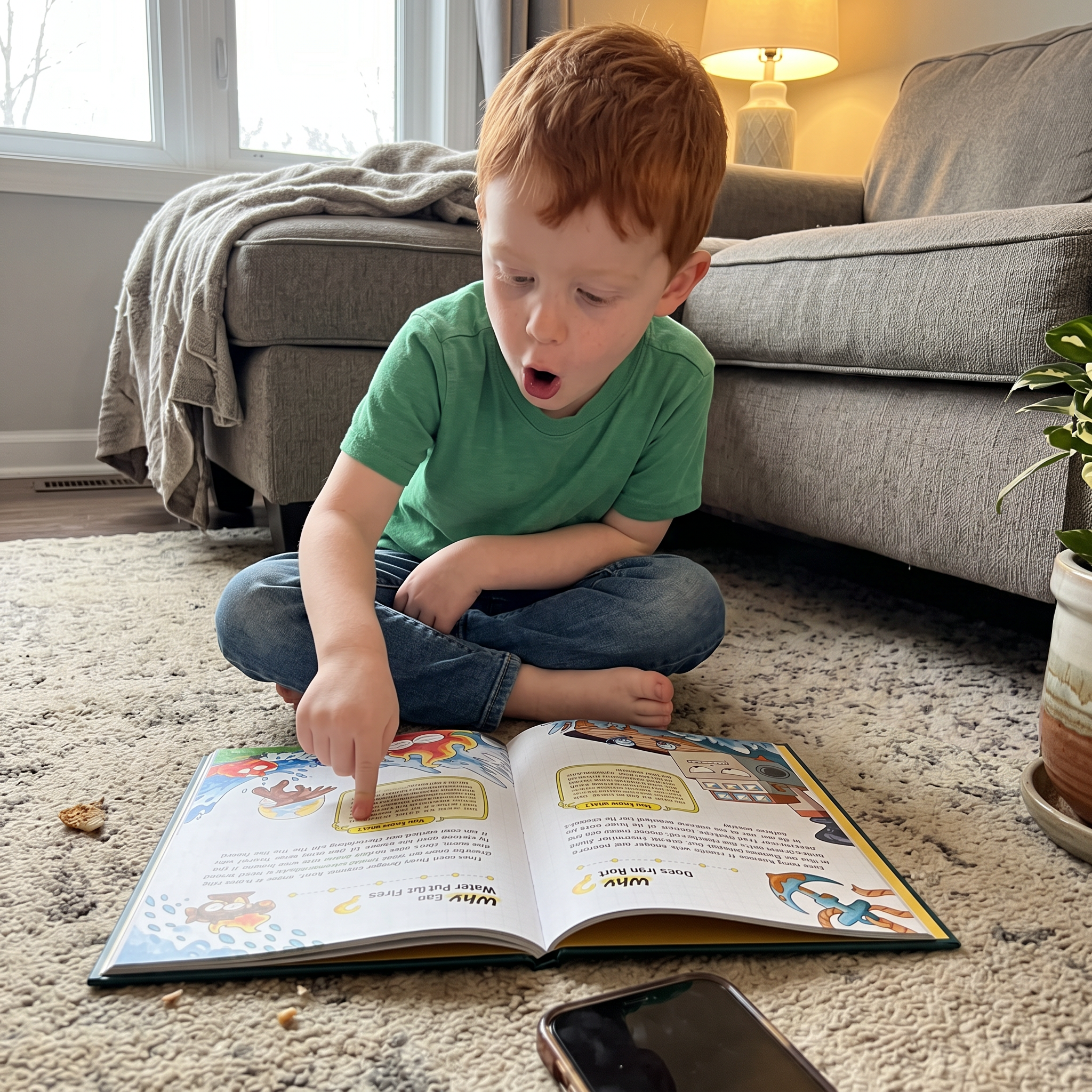 Child reading the encyclopedia