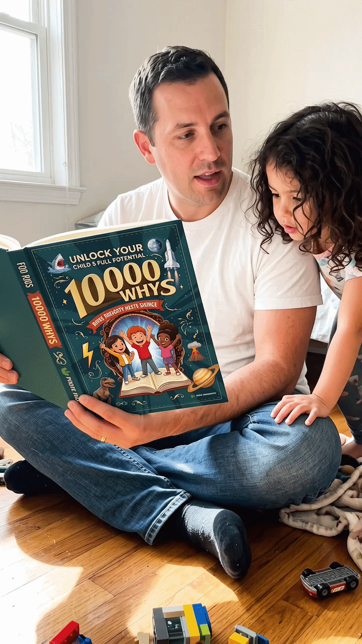 Child excited about the book